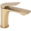 Rea - Rubinetto Da Lavabo Avalon Brush Gold Low Miscelatore Monocomando Da Bagno In Ottone Rubinetto Regolabile Caldo E Freddo (Oro Spazzolato) 17,5x4,2x16,5cm