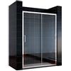 SONNI Porta scorrevole doccia 160 cm, porta doccia scorrevole in vetro, altezza 185 cm, vetro trasparente