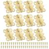 PATIKIL Piccole Cerniere per Scatole di Gioielli 7/8 Pollici, 12pz 90 Gradi Mini Cerniere a Farfalla per Scatole di Gioielli con 48 Viti per Armadi in Legno Cassetti Falegnameria, Oro