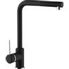 Schläfer 35506520 | Miscelatore Lavello Cucina Nero Opaco, Bocca Girevole 360° a squadra, Rubinetto Cucina Professionale con Doccetta Estraibile in Ottone, Miscelatore Lavello con Doccino Serie Stilo