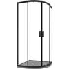 Parama Box Doccia Semicircolare Vetro Temperato 6mm h185cm modello Tonga (Vetro Trasparente, 90x90cm)