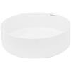 LuxeBath Lavabo da Appoggio Ø 355 x 120 mm in Ceramica Rotondo Finitura Colore Bianco Lucido Lavandino Design Moderno Bacinella Lavamani Lavello Sanitari da Bagno senza Valvola di Scarico Piletta