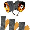Easyricambi - Guarnizione per Stufa a Legna, Camino, Stufa a Pellet, Guarnizione Alta Temperatura (+550 °C) Adesiva Nera in Fibra di Vetro, Larghezza: 8 mm e Spessore: 3 mm (Lunghezza 2 Metri)