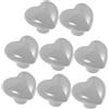 DOITOOL Pomelli per Mobili in Ceramica a Forma di Cuore Grigia Set di 8 Maniglie per Cassetti Armadi Credenze Accessori per Cameretta Facili da Installare Resistenti e Durevoli