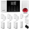 HUXGO® HXA005 Antifurto casa wireless WiFi + GSM con radio sirena solare | Kit allarme casa senza fili: 7x rilevatori di movimento, 7x sensori di allarme per finestre/porte |Per Casa, Appartamento
