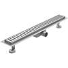 Idralite Canalina di scarico doccia in acciaio inox con griglia a righe 50 cm mod. Stripe