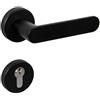 JUVA, maniglia per porta vintage, colore nero, maniglia per porta, porta, porta, porta, set di rosette PZ - Cilindro, coppia di maniglie in alluminio per porte interne, 1 paio