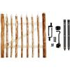 BOGATECO Alto Cancello Giardino in Legno | Larghezza: 100 cm | Altezza: 90 cm | Distanza tra i Picchetti di Recinzione 6-7 cm | Include Cerniere e Accessori | Porta Si Apre a Sinistra |