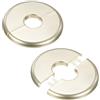 M METERXITY 2-Pack Flangia A Parete Divisibile, Per Tubo OD 0.8 Pollici/20mm Piastra ABS Autoadesiva Copritubo Rotondo Coperture Idrauliche Per Tubo Dell'Acqua/Rubinetti [Tono Oro]