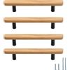 Evionlin Maniglie per Armadio da Cucina Semplici Quadrate da 9,6 cm in Rovere, Tira per Porte di Armadio da Cucina, 10 Pezzi