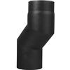 LANZZAS Tubo per canna fumaria con offset da 80 mm, diametro 150 mm, colore: nero, doppio arco