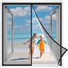 JXLQFA Tenda Magnetica zanzariera 60x170 cm, Zanzariera per Finestra Rete, Chiude da Sola Finestra zanzariera per Finestre Porte Balcone Nero Rinforzata