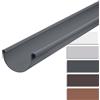 INEFA Grondaia semicircolare 2m x 100mm Antracite plastica | Grondaia in PVC-U per smaltimento acque piovane, casetta da giardino, carport, terrazza e gazebo