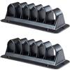 Enkotrade, 1 supporto per cavi nero, 155 mm x 65 mm, per ufficio, scrivania, organizzazione, gestione dei cavi, canalina per il fissaggio di cavi (2, 155 mm x 65 mm | 6 linguette)