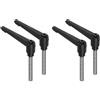reamhome 4 maniglie a leva di bloccaggio, M10 x 60 mm, in acciaio inox 304, filettate maschio, maniglie regolabili, nere