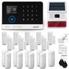 HUXGO® HXA003 Antifurto casa wireless WiFi + GSM 4G con radio sirena solare | Kit allarme casa senza fili: 9x rilevatori di movimento, 9x sensori di allarme per finestre/porte | Allarme Casa