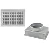 Ventilclima Griglia Bocchetta 22x15cm ALLUMINIO Diam.120mm con Adattatore per Camino