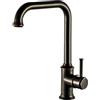 LAKKOAKOAA Rubinetto Lavabo Rubinetto Bagno Alto Stile Anticato Vintage Ottone Monocomando Miscelatore Bagno Girevole A 360°, Miscelatore Lavabo, Nero