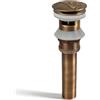 ANKROYU Tutto il lavandino in rame scaricano premium design antico lavandino bagno non perdita di drenaggio rapido stabile durevole per base di rame a base standard 380 g (Senza buco)