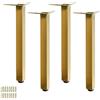 ShEyle Set di 4 Piedini per Mobili Regolabili Gamba per Tavolo in Acciaio Inossidabile,Piedi di Ricambio Supporto in Metallo,per Armadietto,Divano,Tavolino,Letto,con Viti,Oro (29cm(11.4in))