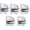 nulala 4 portasciugamani senza foratura, ganci adesivi impermeabili, ganci per asciugamani, bagno in acciaio inox, gancio autoadesivo (argento)