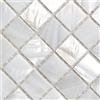XUAN Piastrelle madreperla, quadrate, per mosaico, 121 pezzi, color: bianco
