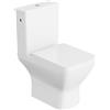 LAVITA WC a pavimento monopezzo con cassetta di risciacquo incorporata, coperchio WC con abbassamento automatico in ceramica, senza bordi