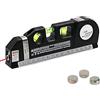 TANIASHOP Livella Laser 4 in 1 con Metro a Nastro Multifunzionale Laser Multiuso Livellante Laser Orizzontale Verticale e Trasversale Livella a Bolla con Righello Batterie incluse