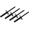 BokWin Rivetti pop in alluminio nero, 100 pezzi, 3/16 pollici, flangia grande, rivetti ciechi per mobili industriali
