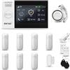 HUXGO® HXA007 Sistema di allarme casa senza fili con sirena WiFi + GSM | Antifurto casa kit con 1x sensori di allarme per finestre/portes, 7x rilevatori di movimento | Allarme Casa
