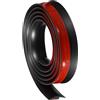 QUARKZMAN Striscia di Transizione Pavimento 16.4piedi Autoadesiva per Bordatura Tappeto,Strip 5 Metri Striscia di Transizione Pavimento in Pvc per Altezza Inferiore a 5mm, Nero