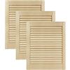 DecoMeister Porte a Lamelle in Legno 494x606 mm Confezione da 3 - Porta Lamella Pino Massiccio - Anta per Armadio a Persiana Aperta - Frontali Mobili e Antine per Guardaroba - Legno Naturale Grezzo