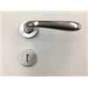 effedielle MANIGLIA PER PORTA SIDNEY 1126 IN MARITECH CROMATO SATINATO, FORO PATENT, COMPLETA PER UNA PORTA DENTRO+FUORI, ROSETTA mm45 CON MOLLA DI RITORNO VITI DI FISSAGGIO COMPRESE