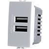 VR VETRINEINRETE Vetrineinrete® Modulo presa doppia USB da muro per placca cassetta 503 compatibile con matix 5V 2 Usb