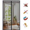 MAIFENGL Zanzariera Magnetica per Porte, Anti Insetti Traspirante Tenda Zanzariera Chiusura Automatica, Facile da Installare, per Balcone Soggiorno Ingresso-Black-B|| 85x250cm(33x98inch)