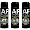 Alex Flittner Designs Nato - Set di 3 bombolette spray per vernice mimetica, colore oliva opaco RAL 6031