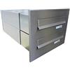 DOLS B-042 Cassetta postale 2 posti 2 posti passante a muro in acciaio inox con targhetta portanome (profondità: 39-62 cm) - LETTERBOX24.de