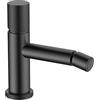 Inbagno Rubinetto bidet nero opaco con leva zigrinata in acciaio inox, manopola rotante e indicatori per l'acqua, GEMINI
