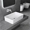 doporro Lavabo da Appoggio Rettangolare in Marmoresina Bianco Lucido 60x40x15 cm, Lavandino Bagno Moderno Colossum102