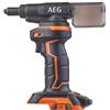 AEG - Rivettatrice da 18 Volt 10.000 N, diametro rivetti maxi da 2,4 a 4,8 mm fornito con 4 punte (senza battente. né caricabatterie) - BNZ18-0