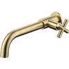 HomeLava Rubinetto da Parete per Bagno con Erogatore Lunghezza 240 mm Rubinetto da Parete per Bagno in Ottone con Impugnatura a Croce colore:oro spazzolato