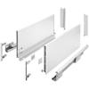 MS Beschläge Sistema di cassetti in acciaio, bianco, con sistema di cassetti, 40 kg, portata sotto il pavimento, estraibile, Soft Close (lunghezza: 350 mm, altezza: 200 mm)