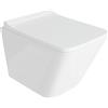 LAVITA WC sospeso Shak | WC sospeso | Sedile WC | Coperchio WC con chiusura ammortizzata e cerniere in metallo | WC sospeso senza brida | Vaso WC | 350x525x380 mm | Bianco lucido