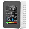 SPORTARC 5 in1 Indoor Air Quality Monitor HCHO TVOC AQI Meter Detector Tester temperatura e umidità colorato schermo LCD Nero