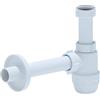 Planetmöbel Sifone per lavabo e lavabo, scarico in plastica bianca, sifone tubolare 1 1/4
