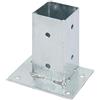 Alberts 211738 Porta palo da avvitare | per montaggio a filo su linee rette | zincato a caldo | zincato a caldo | 71 x 71 mm