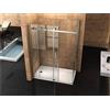 Bagno Italia Box Doccia 80x100 vetro 8 mm con anta scorrevole senza Profili I