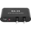 Hilitand Amplificatore per Cuffie con Microfono a Condensatore da 3,5 Mm Amplificatore per Cuffie in Alluminio ABS Preamplificatore Audio Scheda di Missaggio 3 Porte di Uscita