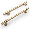 Amerdeco ZH0058 - Set di 10 maniglie per armadio da cucina in oro spazzolato opaco, 192 mm di distanza tra i fori