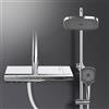 EMKE Colonna Doccia Termostatica, Doccia Pioggia e 3 Getti Doccia Manuale, Sistema Doccia Cromato, 1194x490x253mm, Altezza Regolabile 864-1194mm